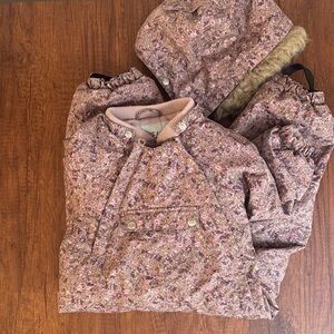 Wheat Floral Pink Toddler One-Piece Snowsuit